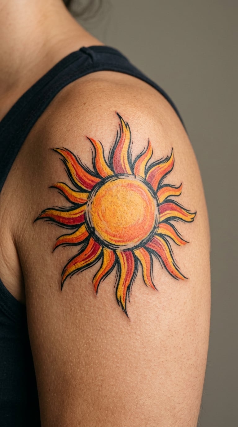 Traditional Paintbrush Sun