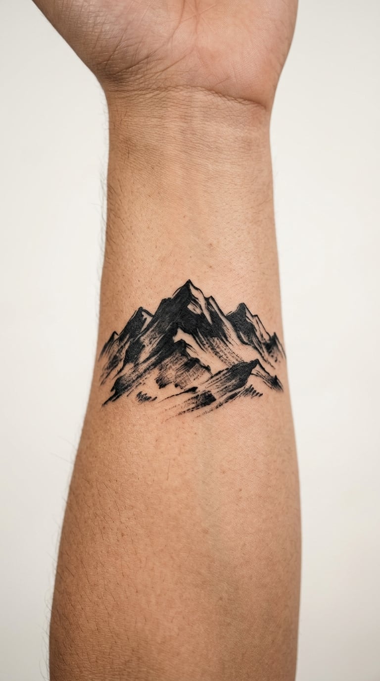 Black Brushstroke Mountain Range
