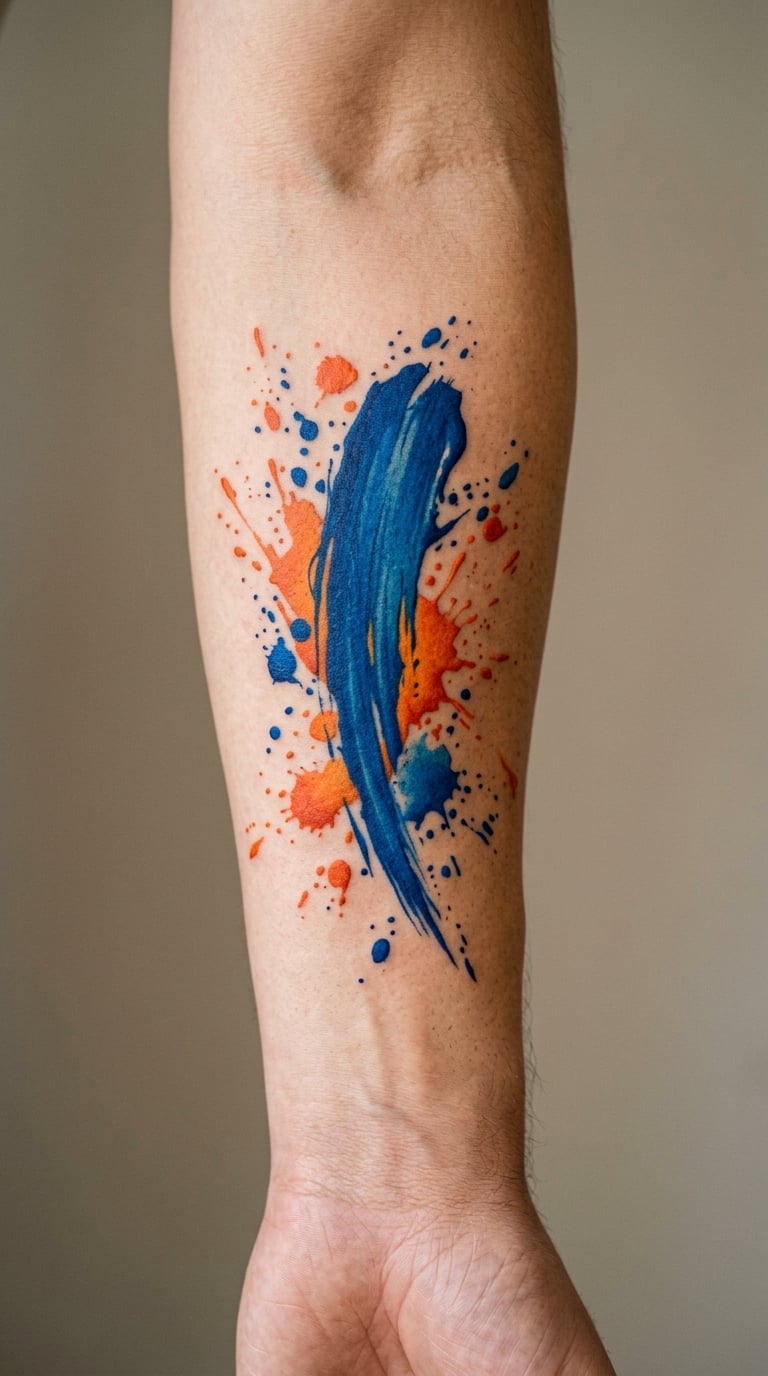 Abstract Color-Splash Paintbrush