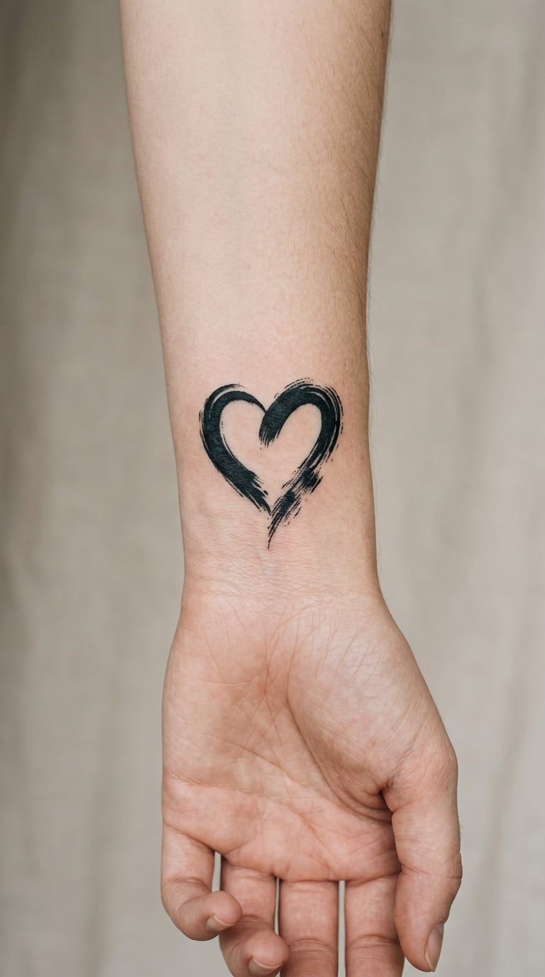 Minimalist Paintbrush Heart