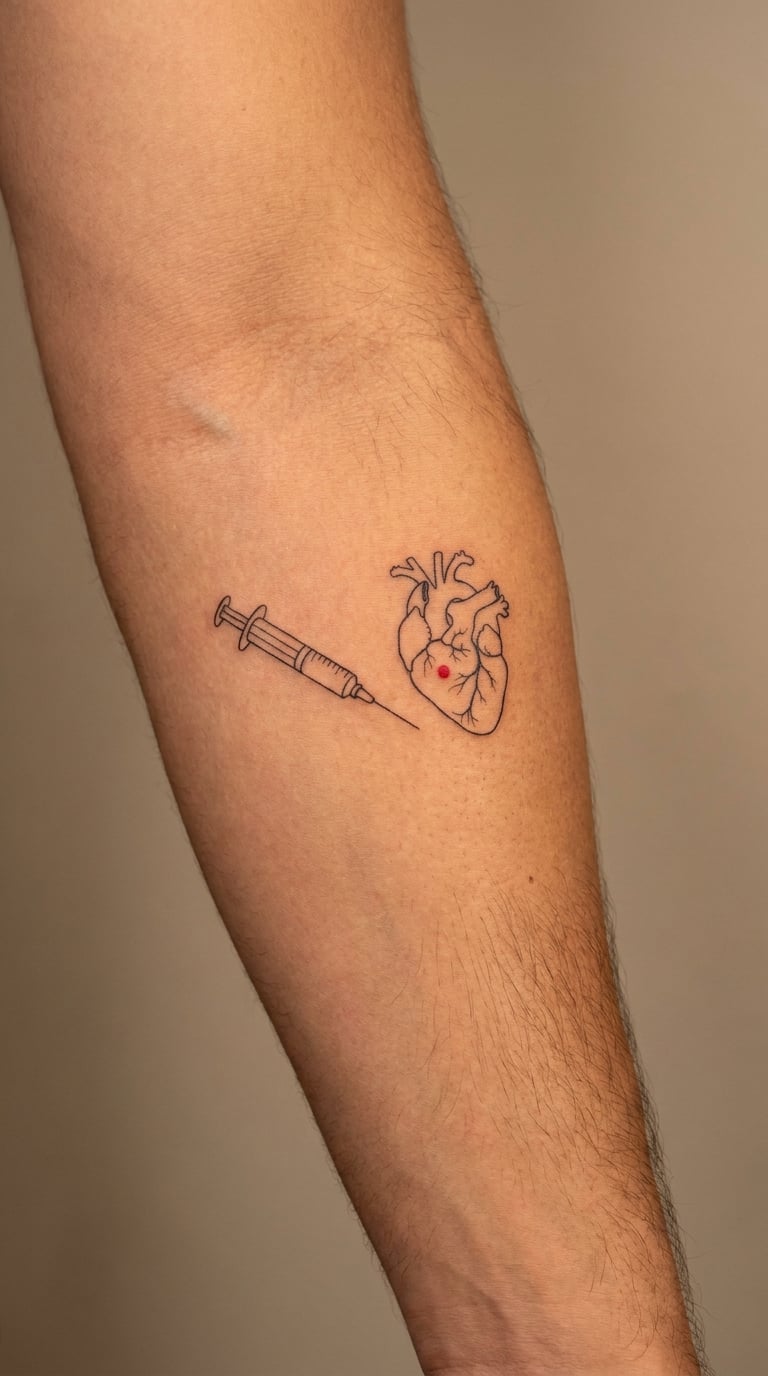 Fine-Line Medical Syringe and Heart