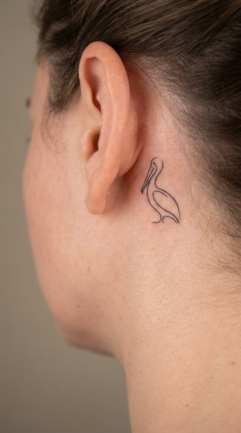 Tiny Pelican Behind the Ear