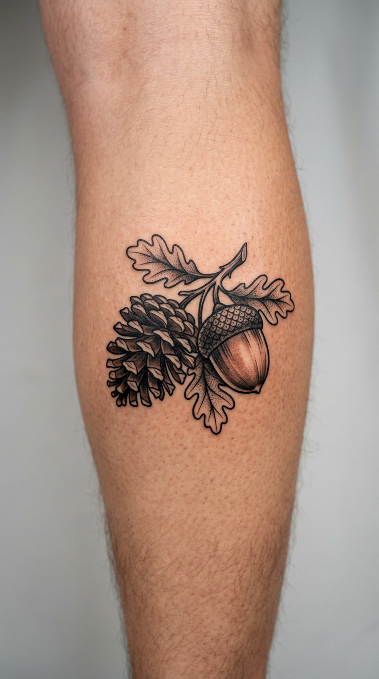 Pinecone and Acorn Woodland Pairing