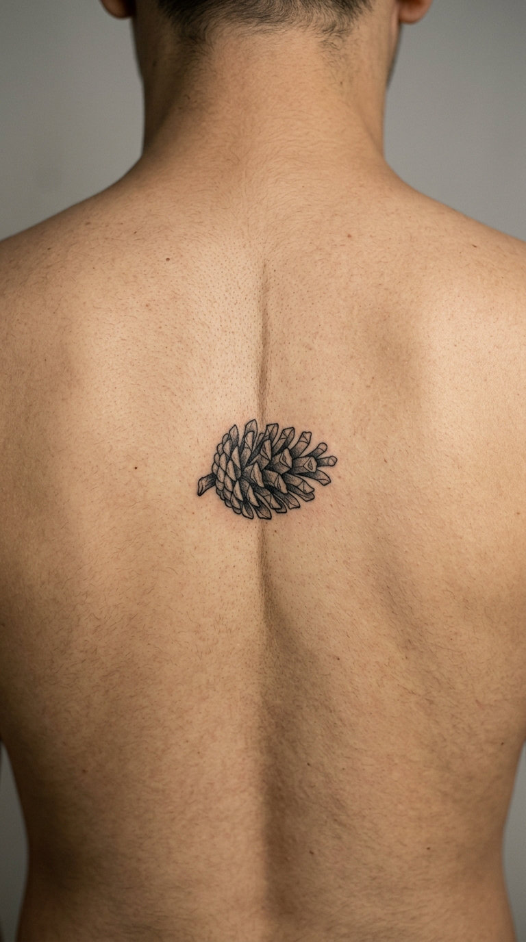Sideways Pinecone on the Spine