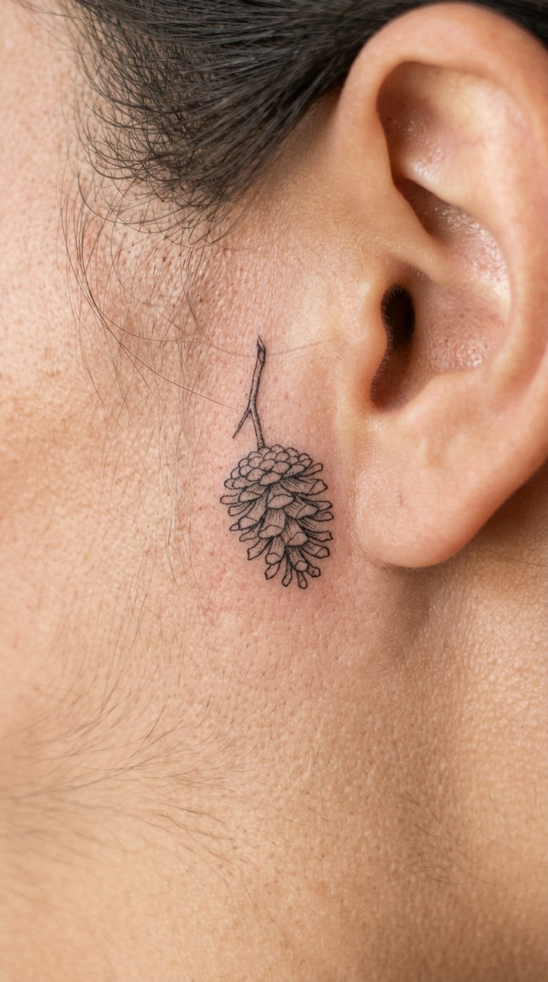 Pinecone Behind the Ear