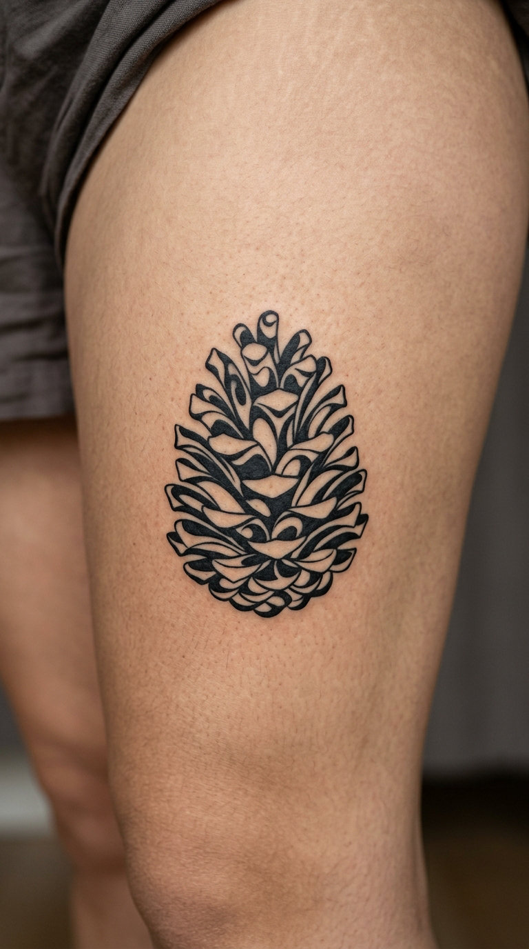 Abstract Pinecone Negative Space