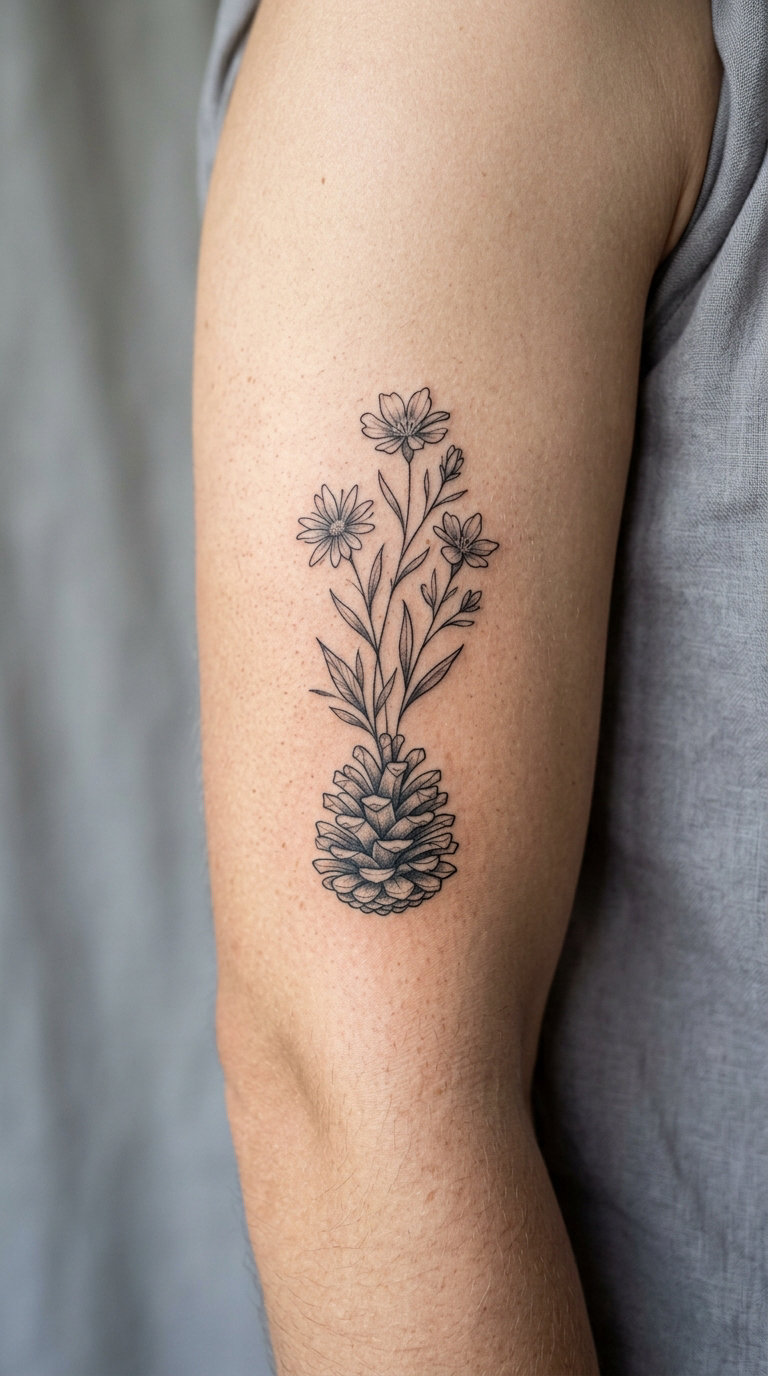 Pinecone and Wildflower Bouquet