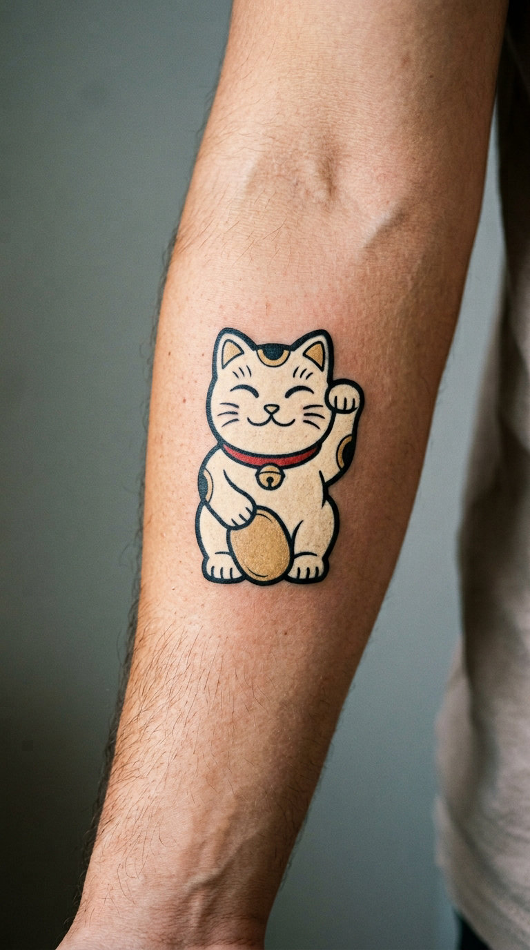 Meowth-Inspired Coin Cat Tattoo