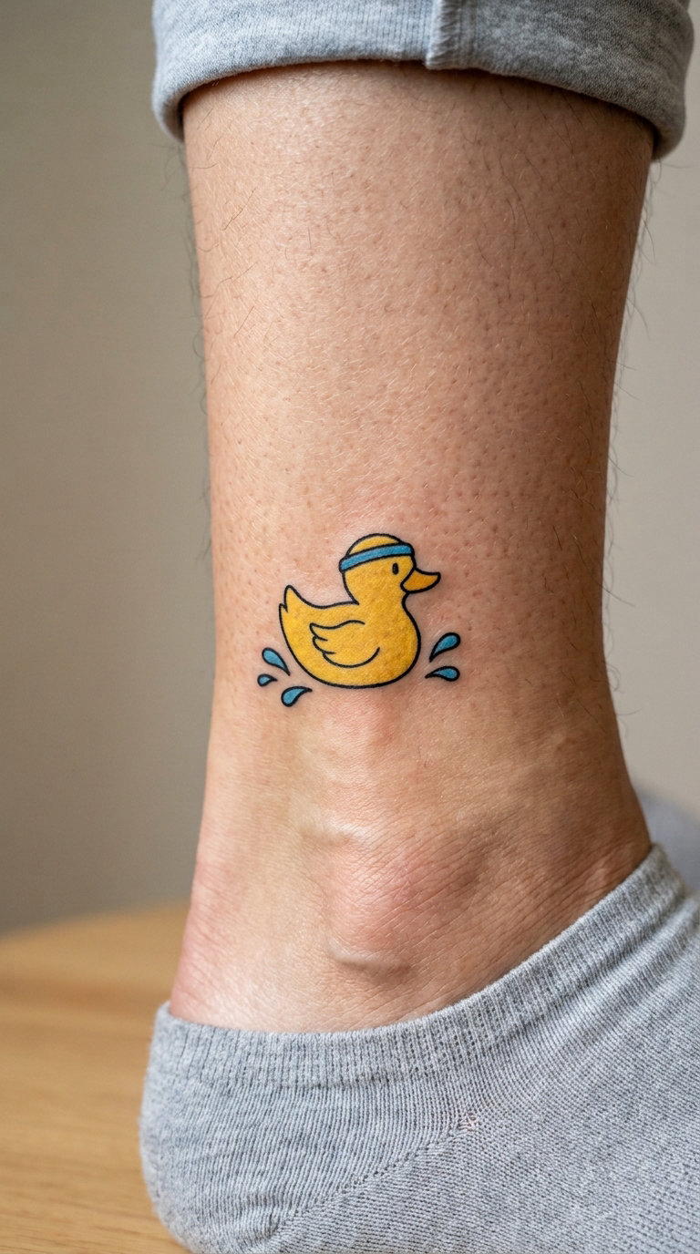 Psyduck-Inspired Yellow Duck Tattoo
