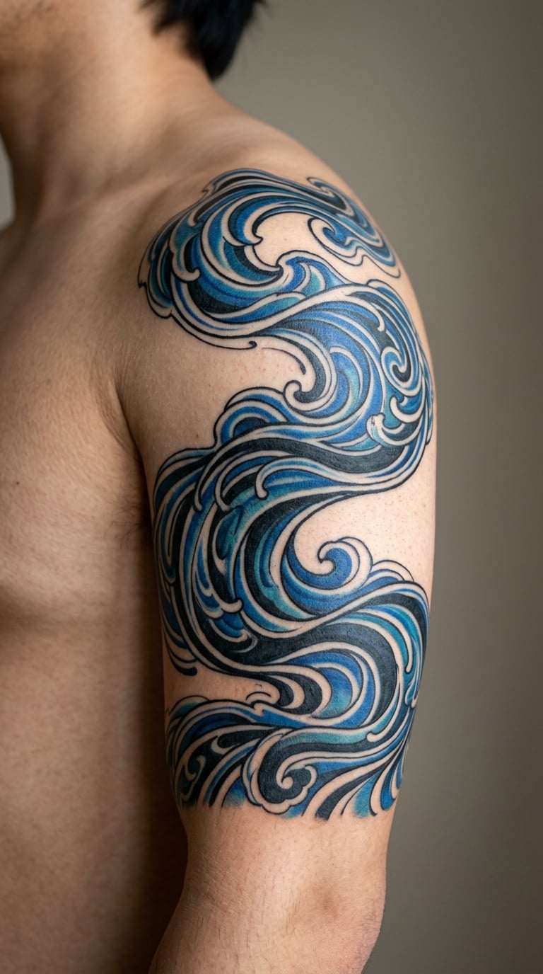 Flowing River Wave Sleeve Element
