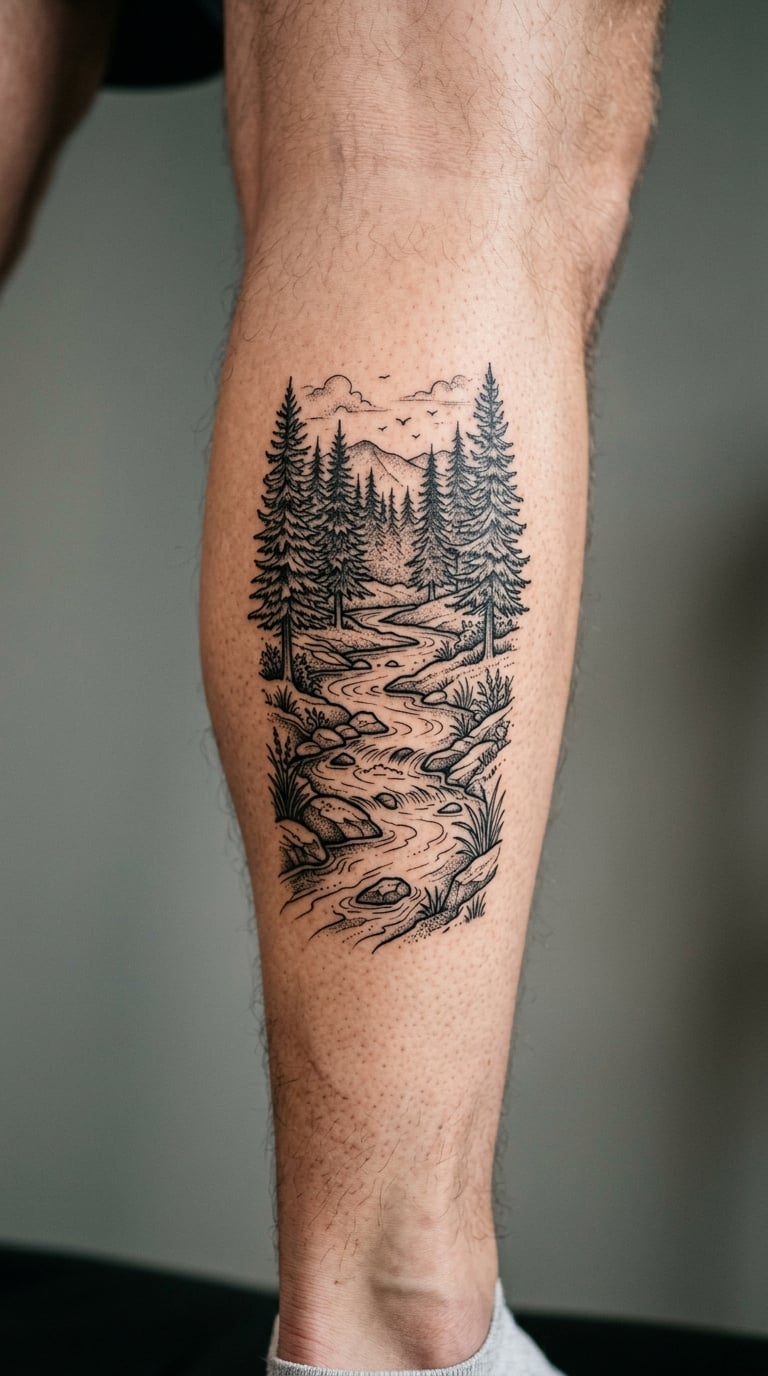 River and Evergreen Forest