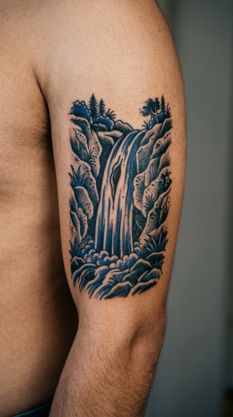 Traditional Blue Waterfall