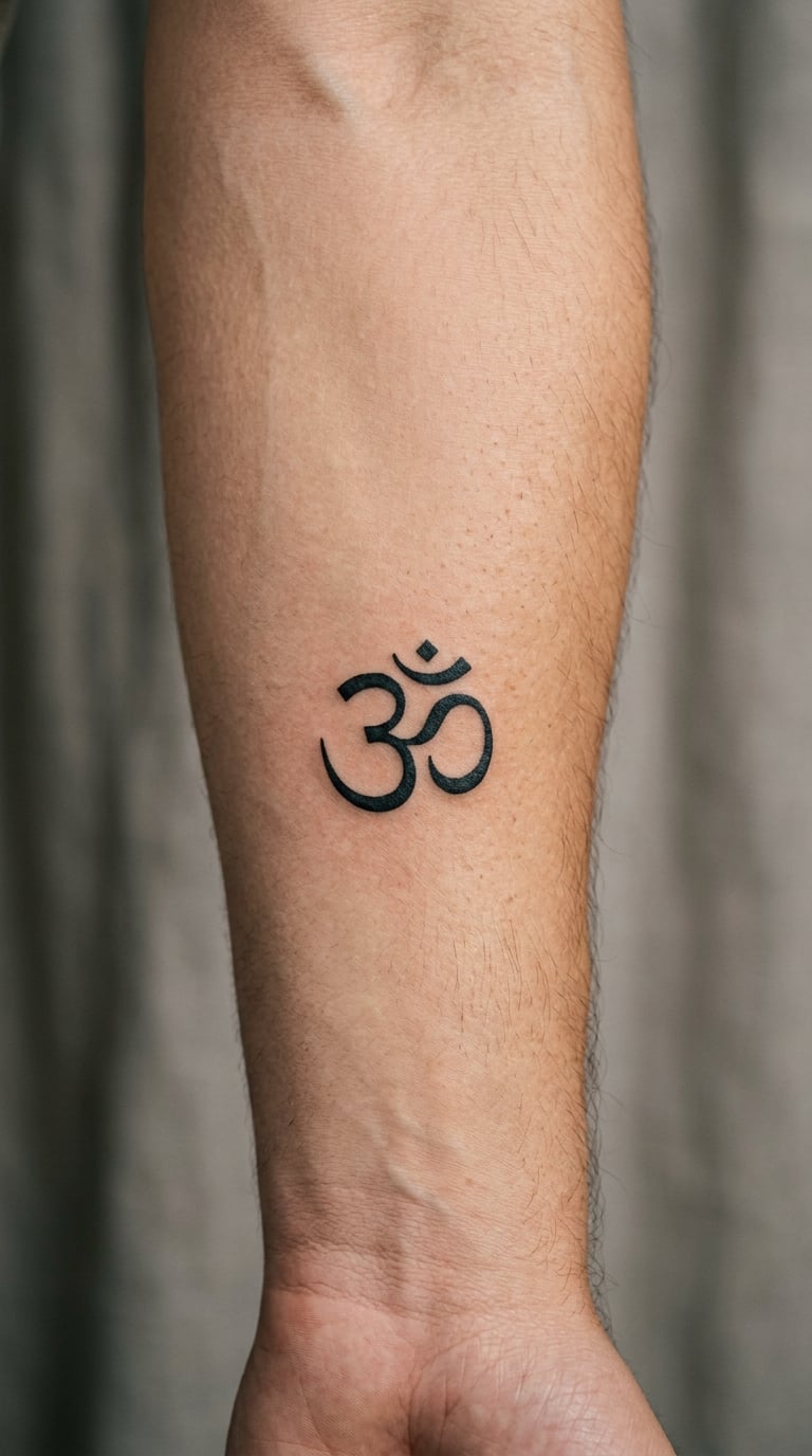Om Symbol in Minimal Blackwork