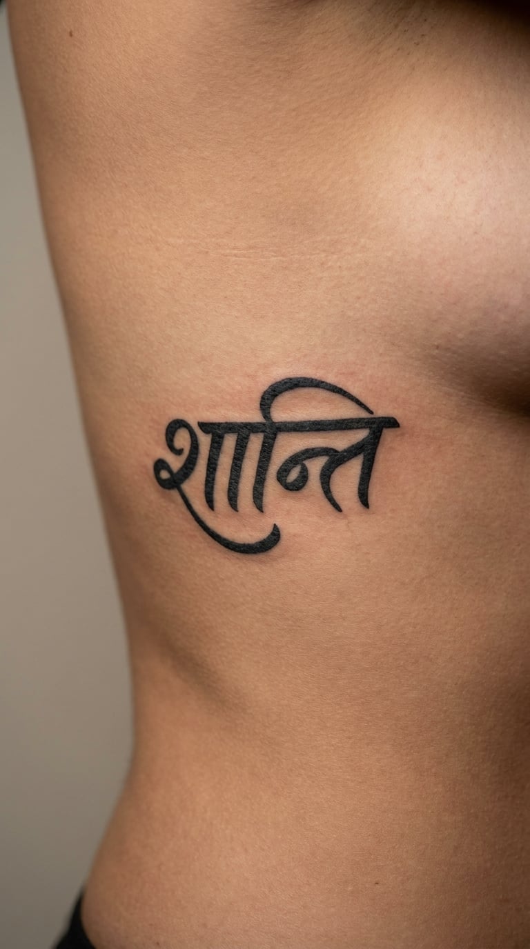 Short Sanskrit Word on the Side of the Ribs