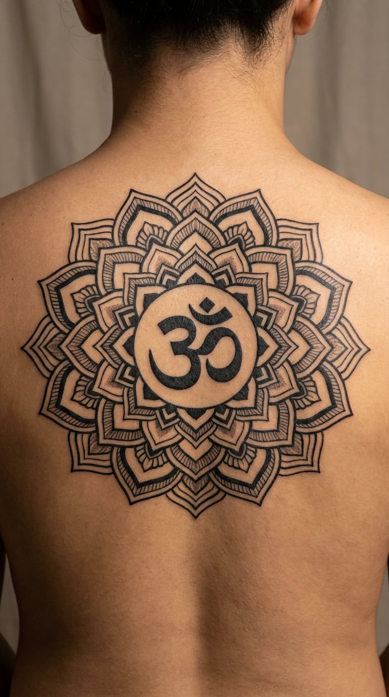 Full Om and Mandala Back Piece