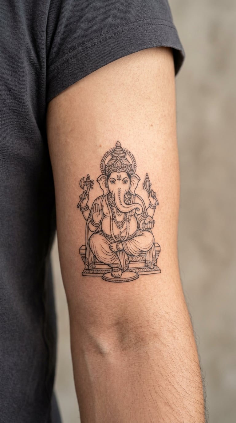 Ganesha in Fine-Line Style