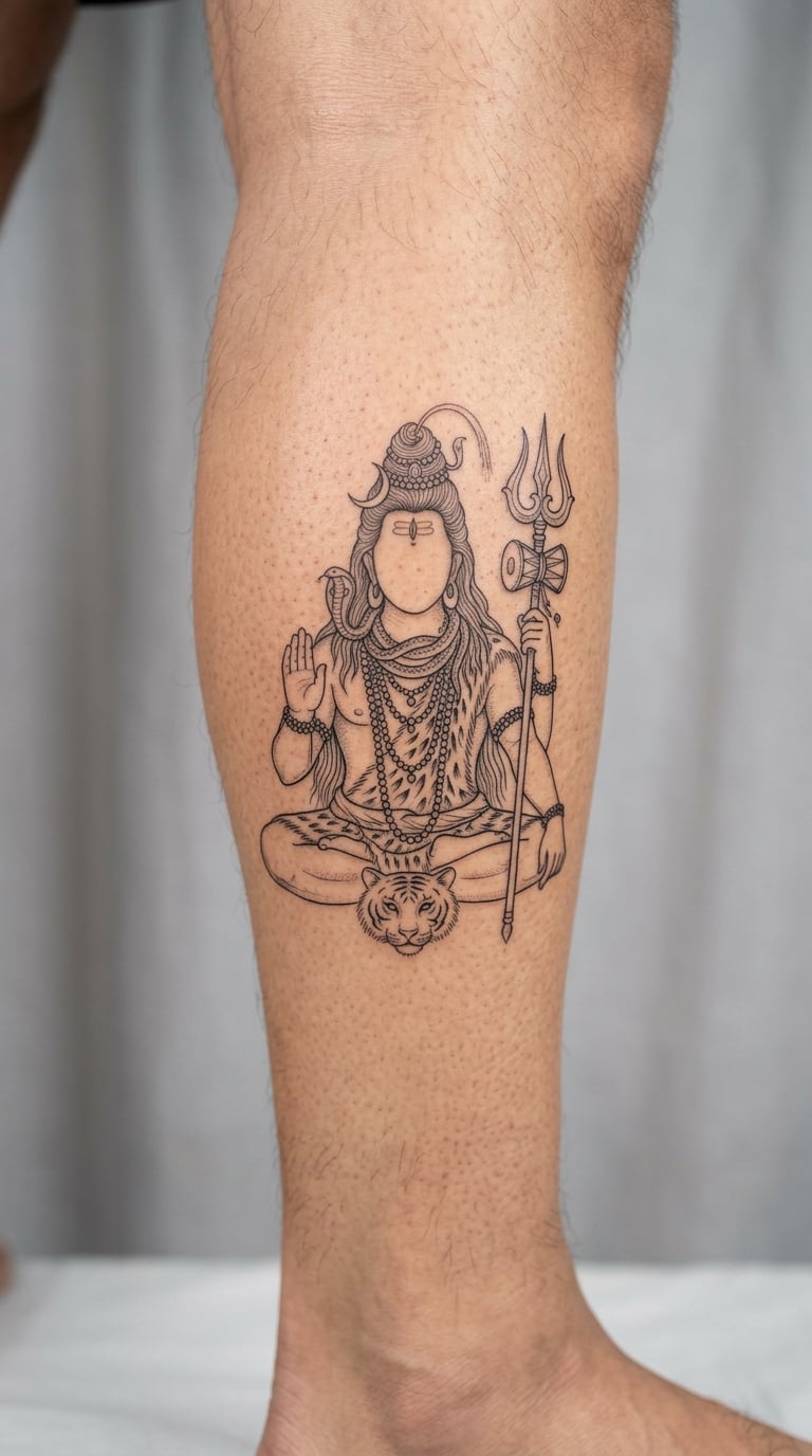 Shiva with Trishul and Small Script