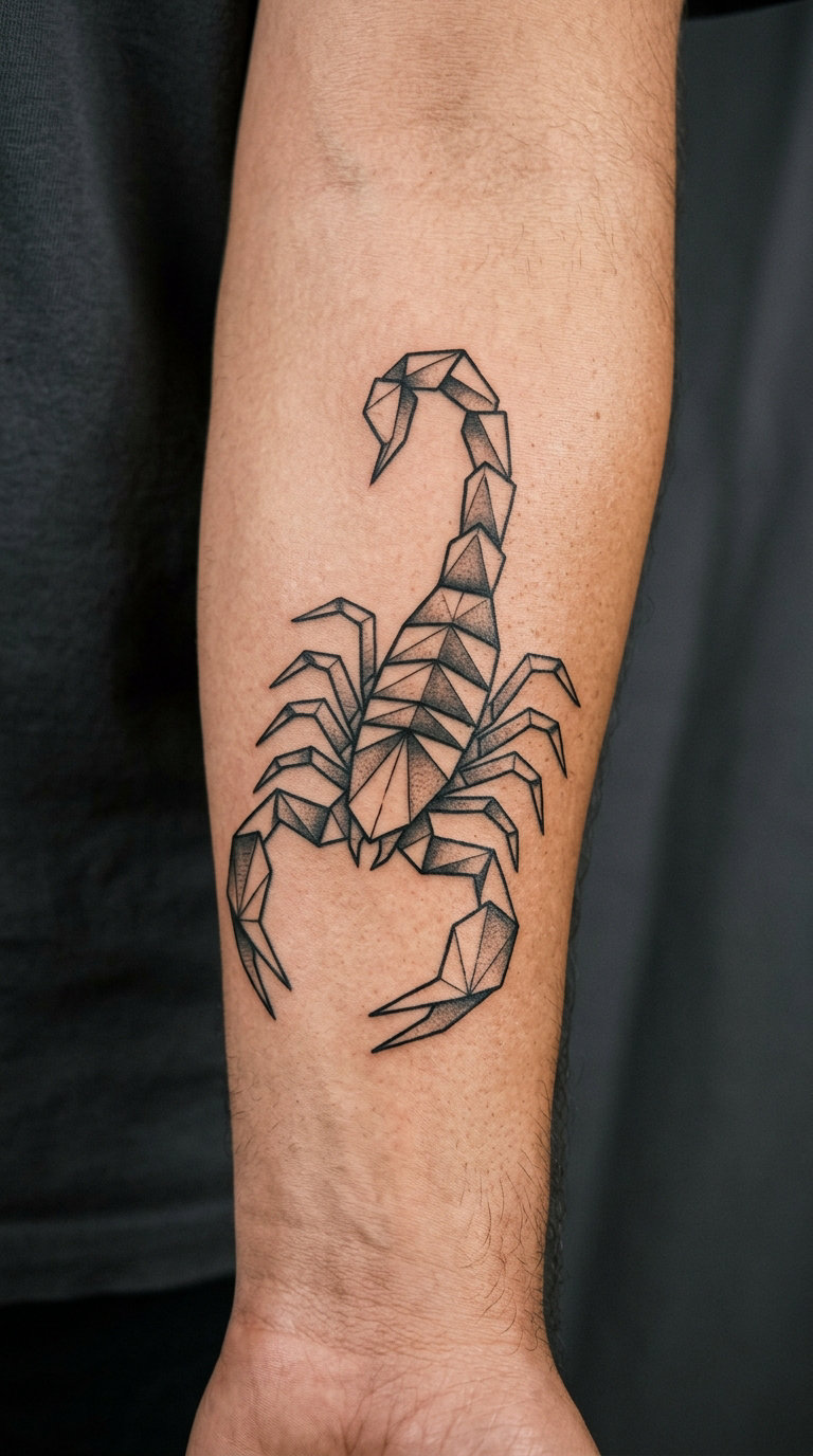 Origami Scorpion on the Forearm