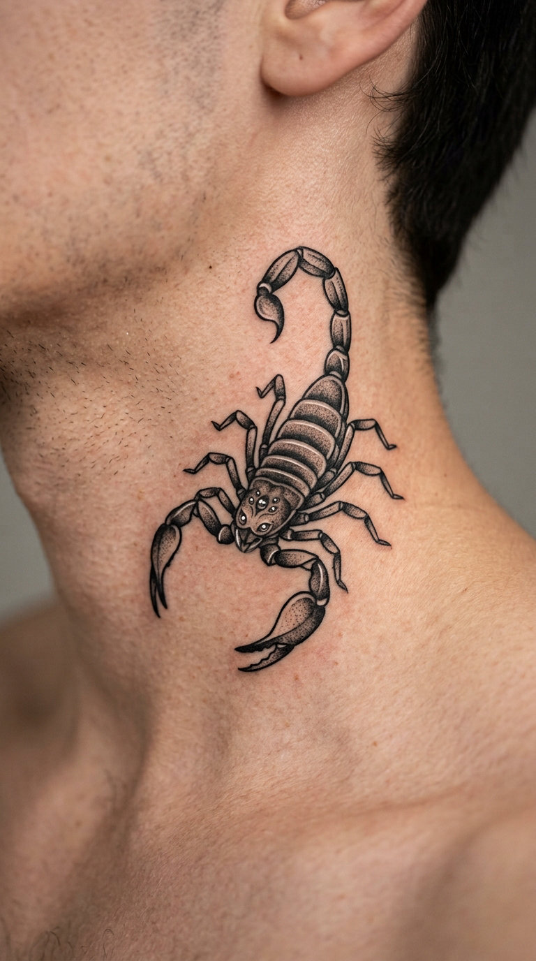 White-Iris Scorpion on the Neck