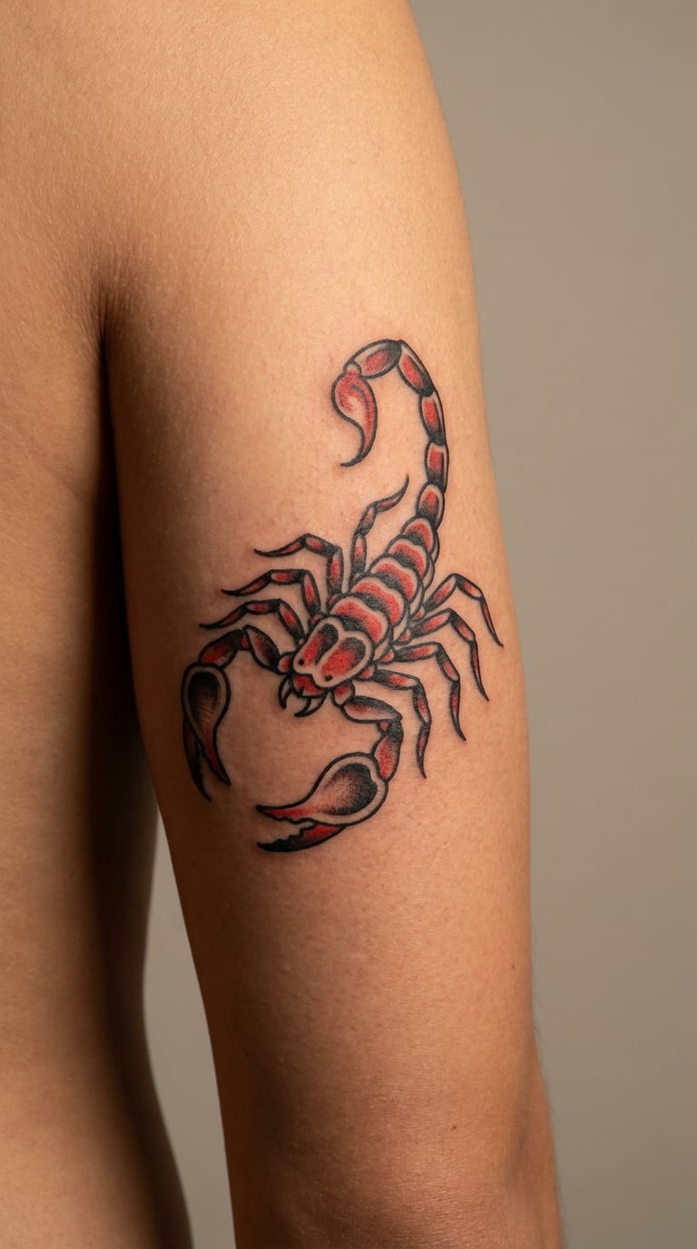 Traditional Scorpion in Red and Black
