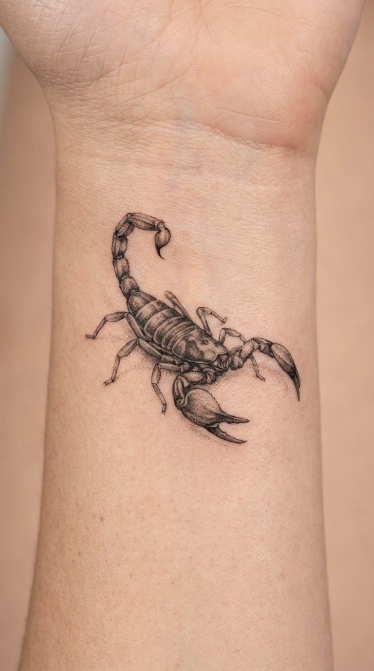 Micro-Realism Sand Scorpion on the Wrist