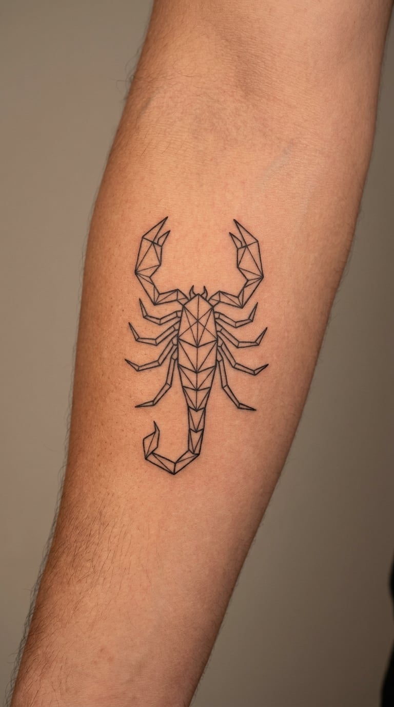 Geometric Scorpion Made from Straight Lines