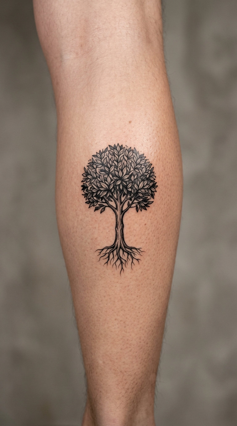 Roots and Blooming Tree