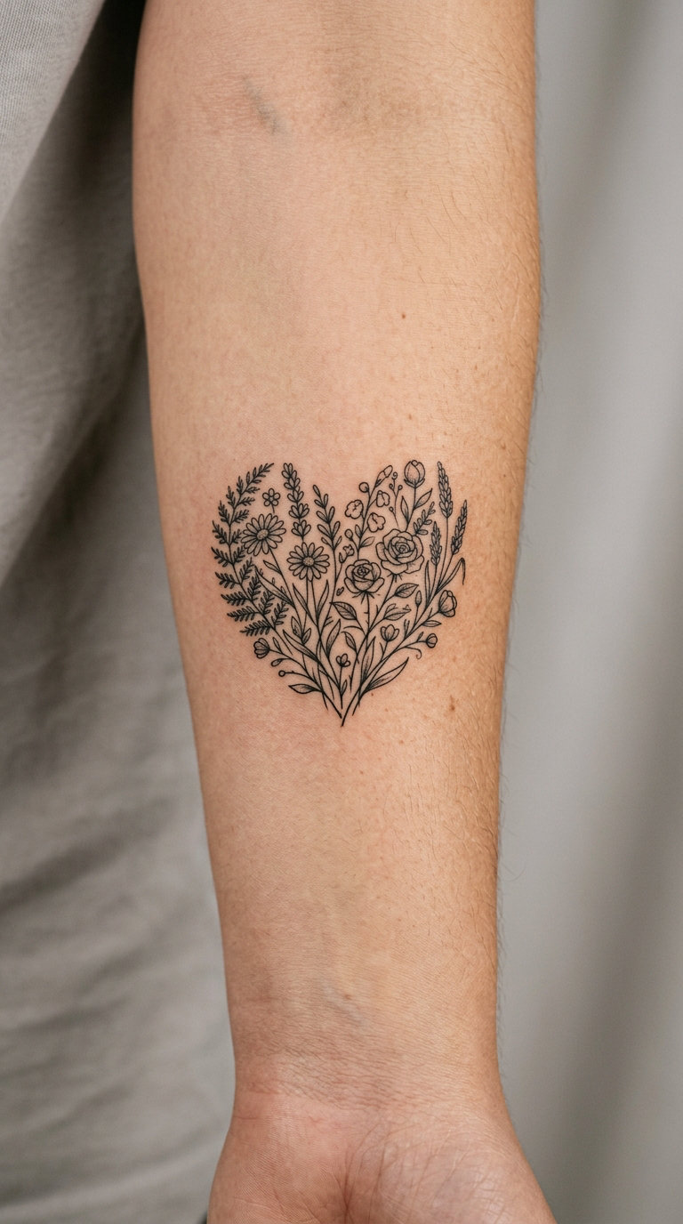 Wildflower Heart Bouquet