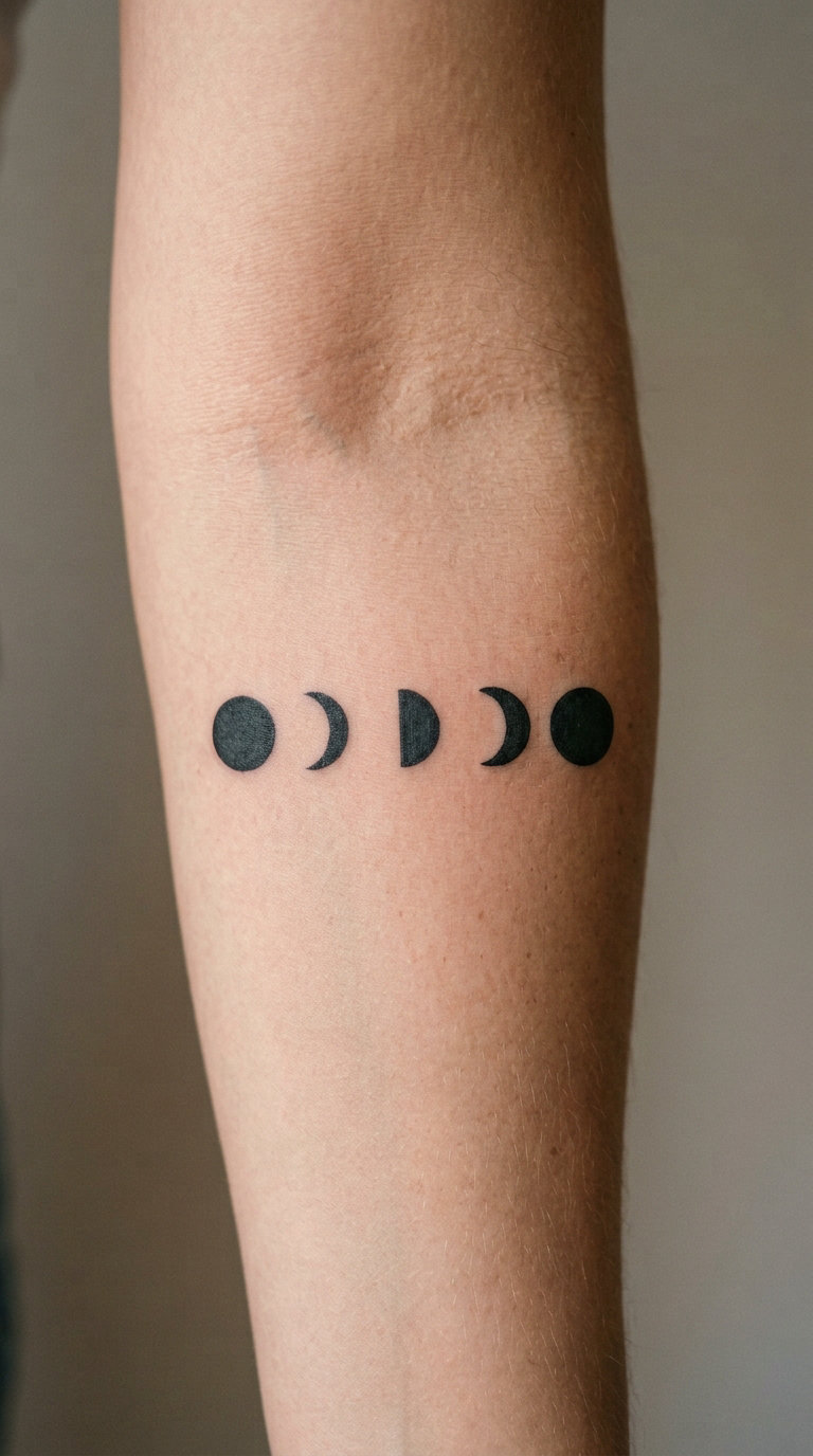 Moon Phases Progress Tattoo