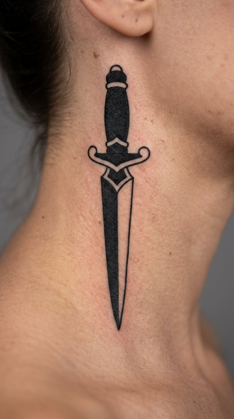 Bold Blackwork Dagger