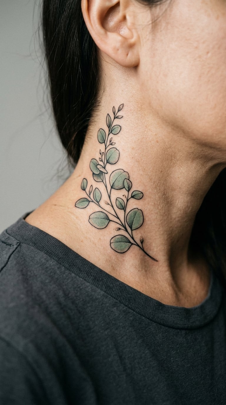 Eucalyptus Branch in Muted Green