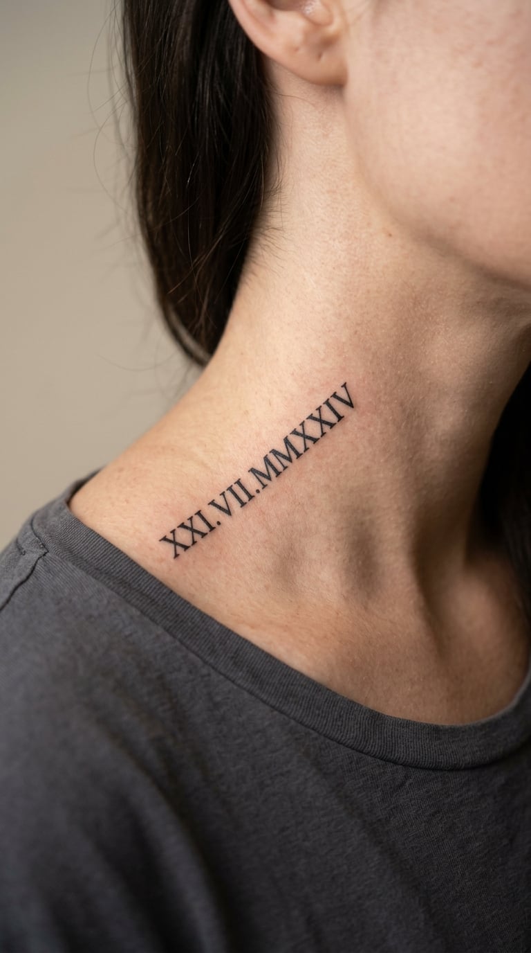 Roman Numeral Date in Small Serif Caps