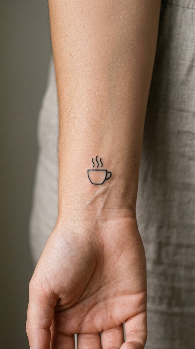 Tiny Coffee Cup on the Wrist