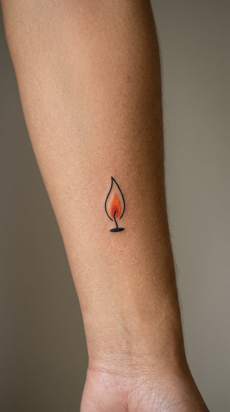 Small Candle Flame on the Inner Arm