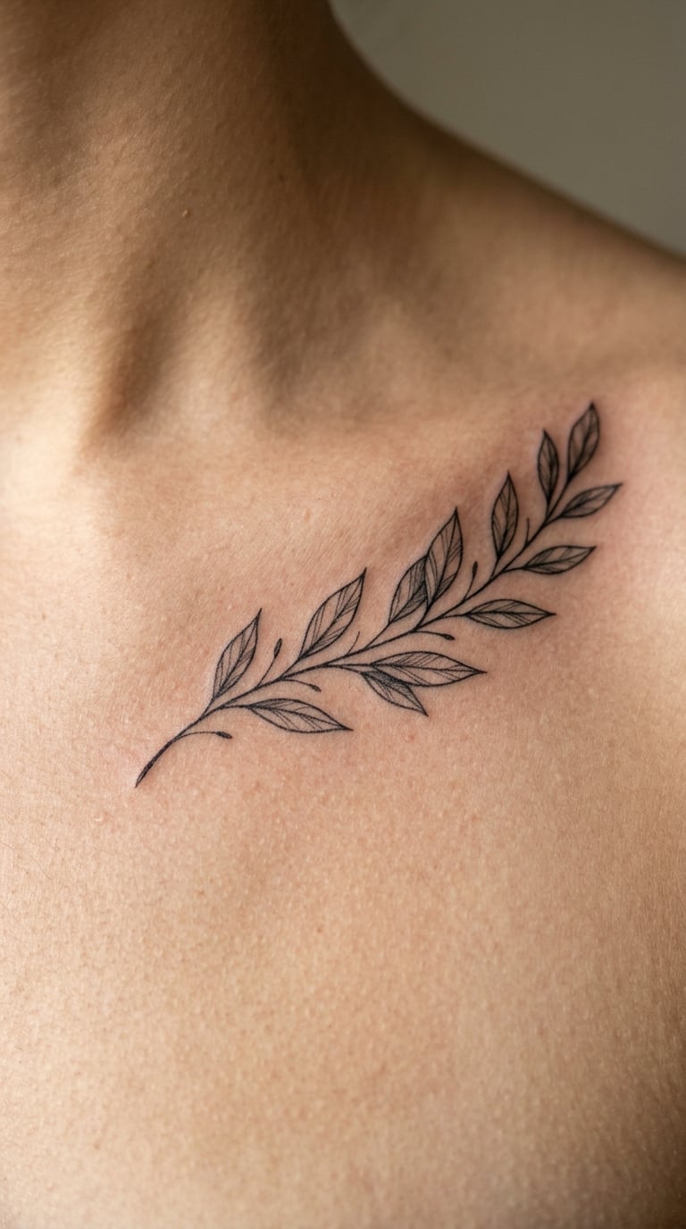 Laurel Sprig on the Collarbone