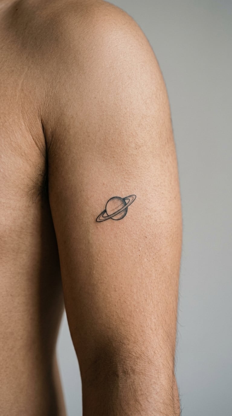 Tiny Planet with One Ring on the Upper Arm