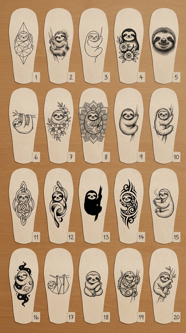 20 Sloth Tattoo Ideas for the Arm: Quick Guide