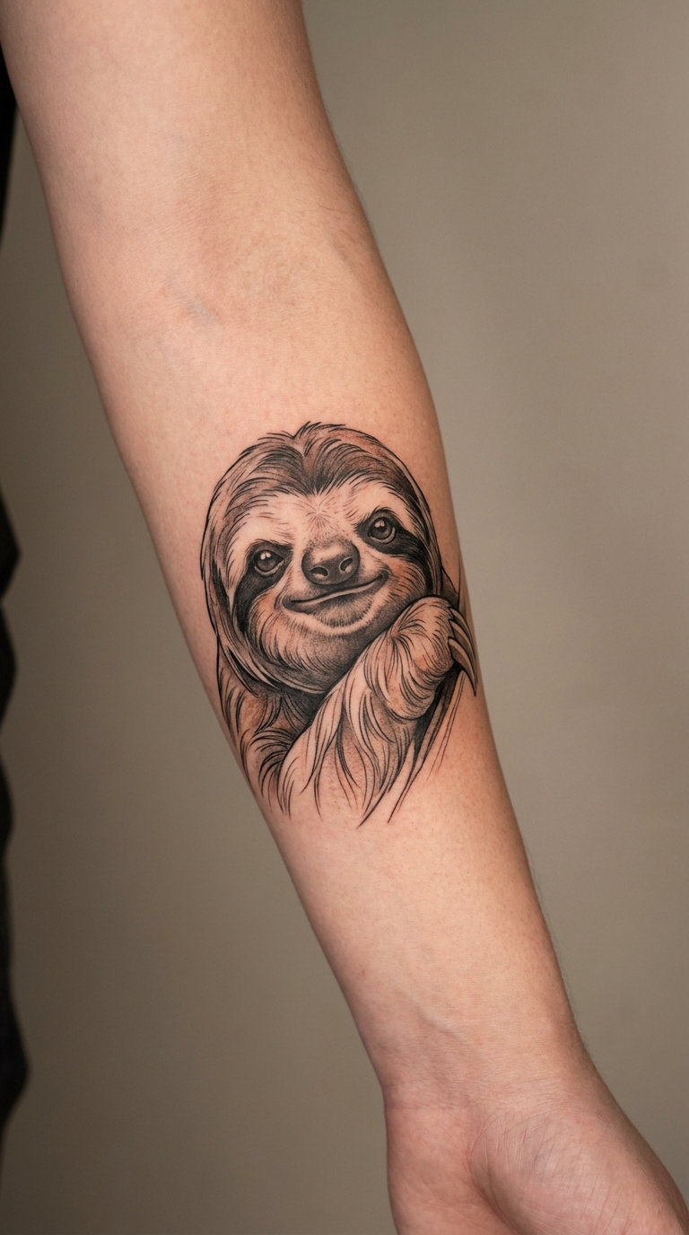 Sloth Portrait with Soft Shading