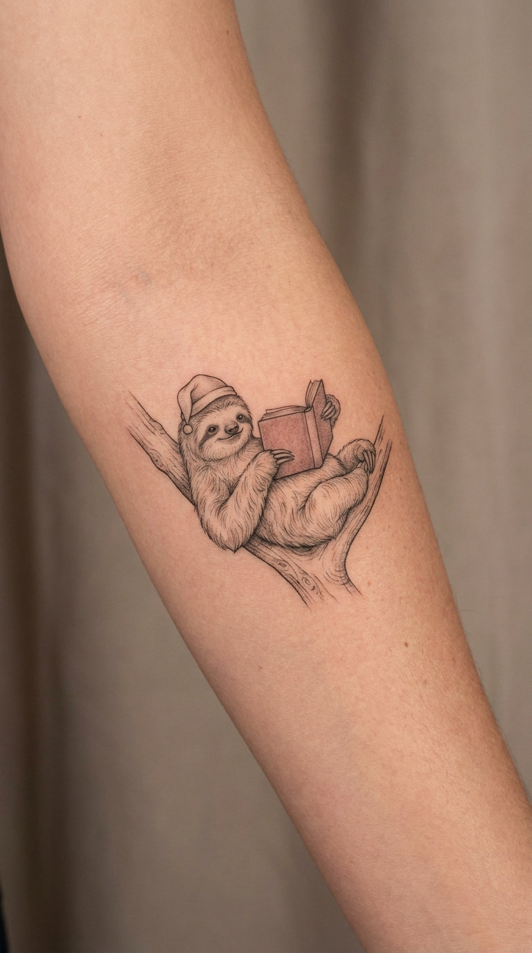 Sloth in a Reading Pose