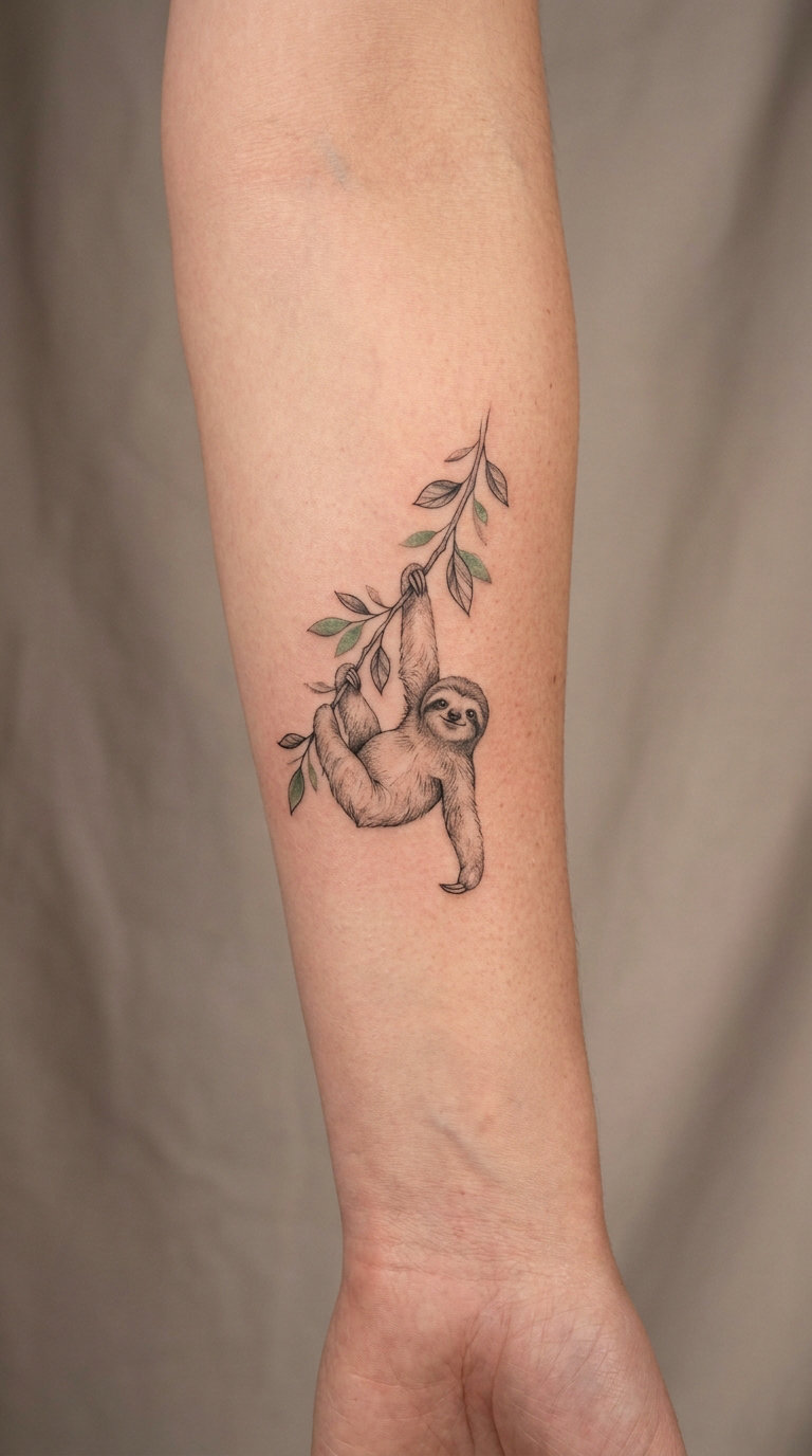 Sloth Hanging from a Vine