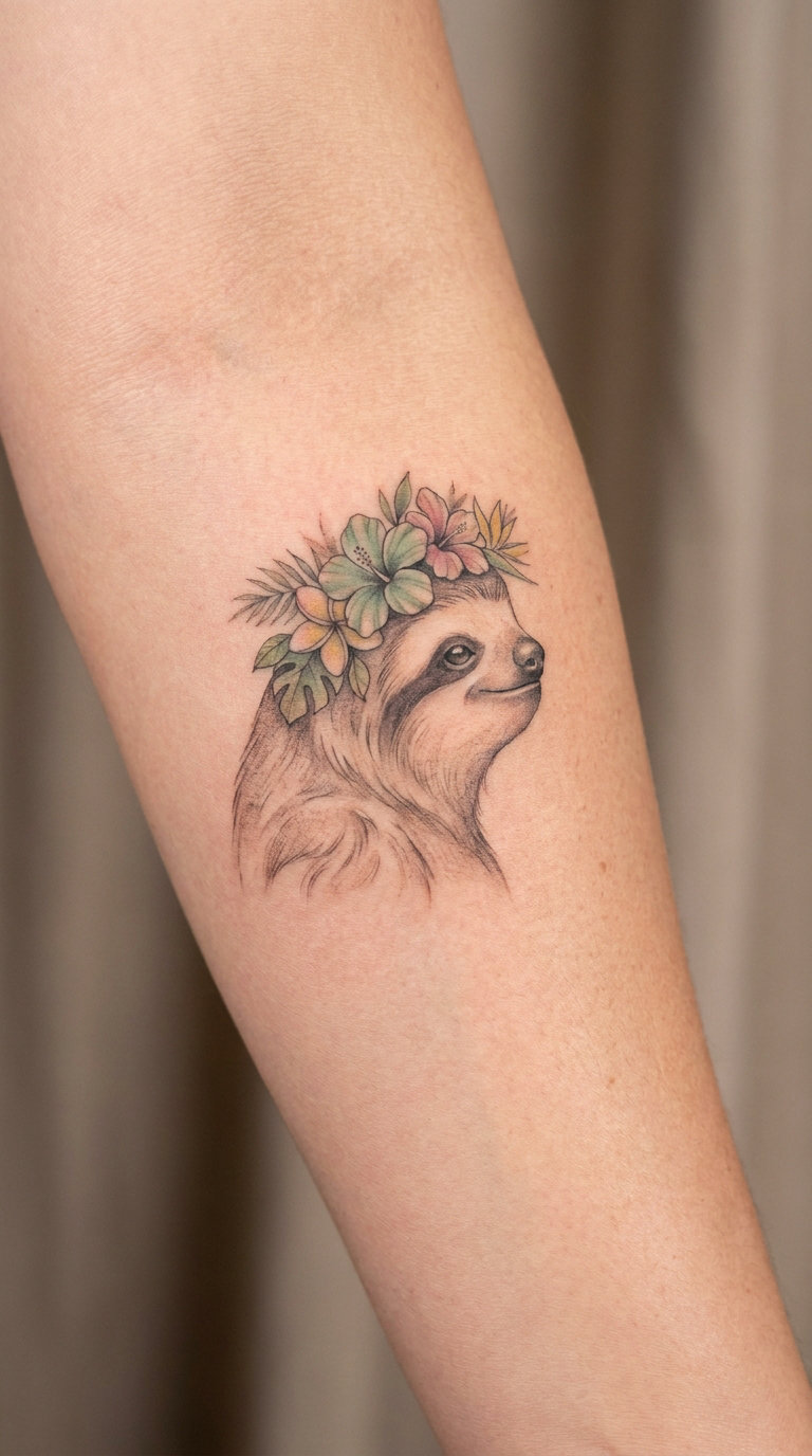 Flower-Crowned Sloth