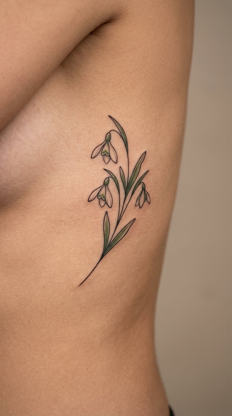 Snowdrop Sprig on the Rib