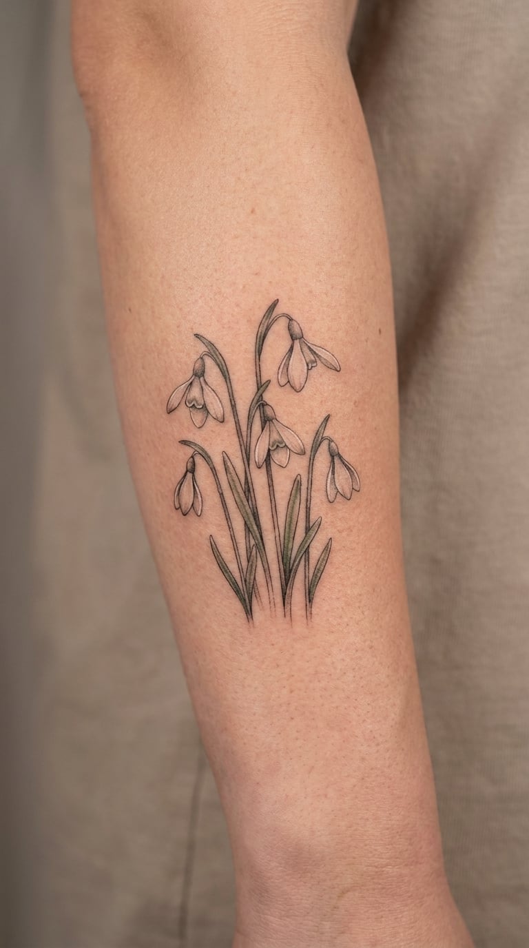 Snowdrop Bouquet on the Forearm