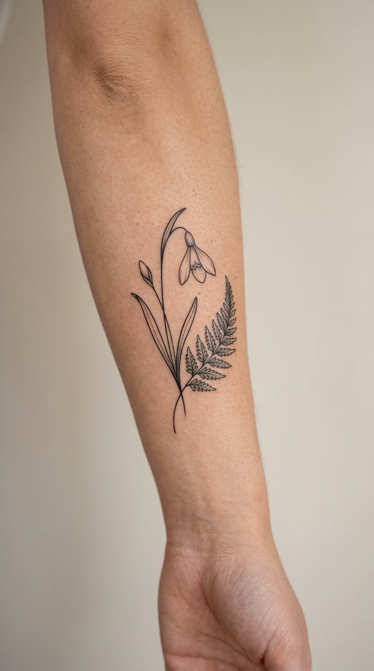Snowdrop and Fern Matching Piece
