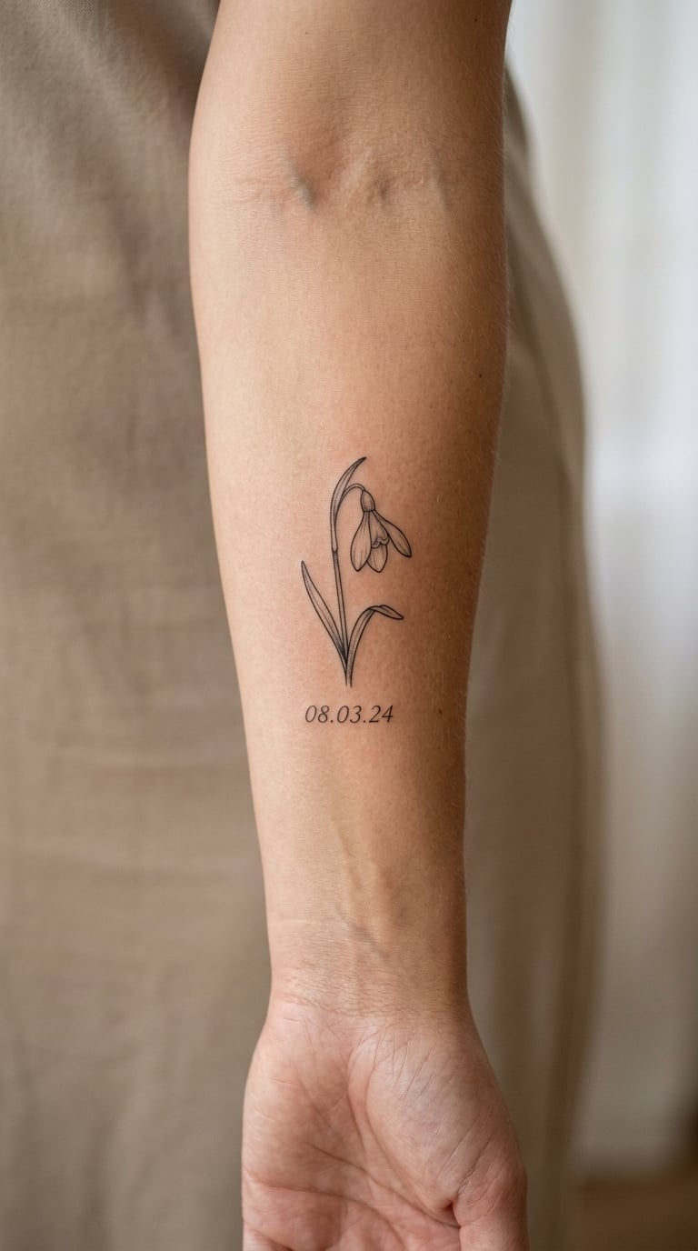 Snowdrop with Remembrances Date