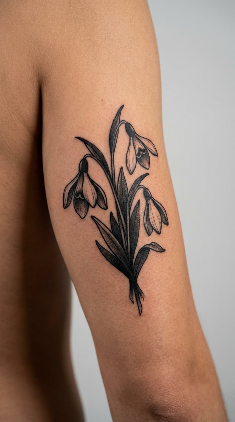 Blackwork Snowdrop Bouquet