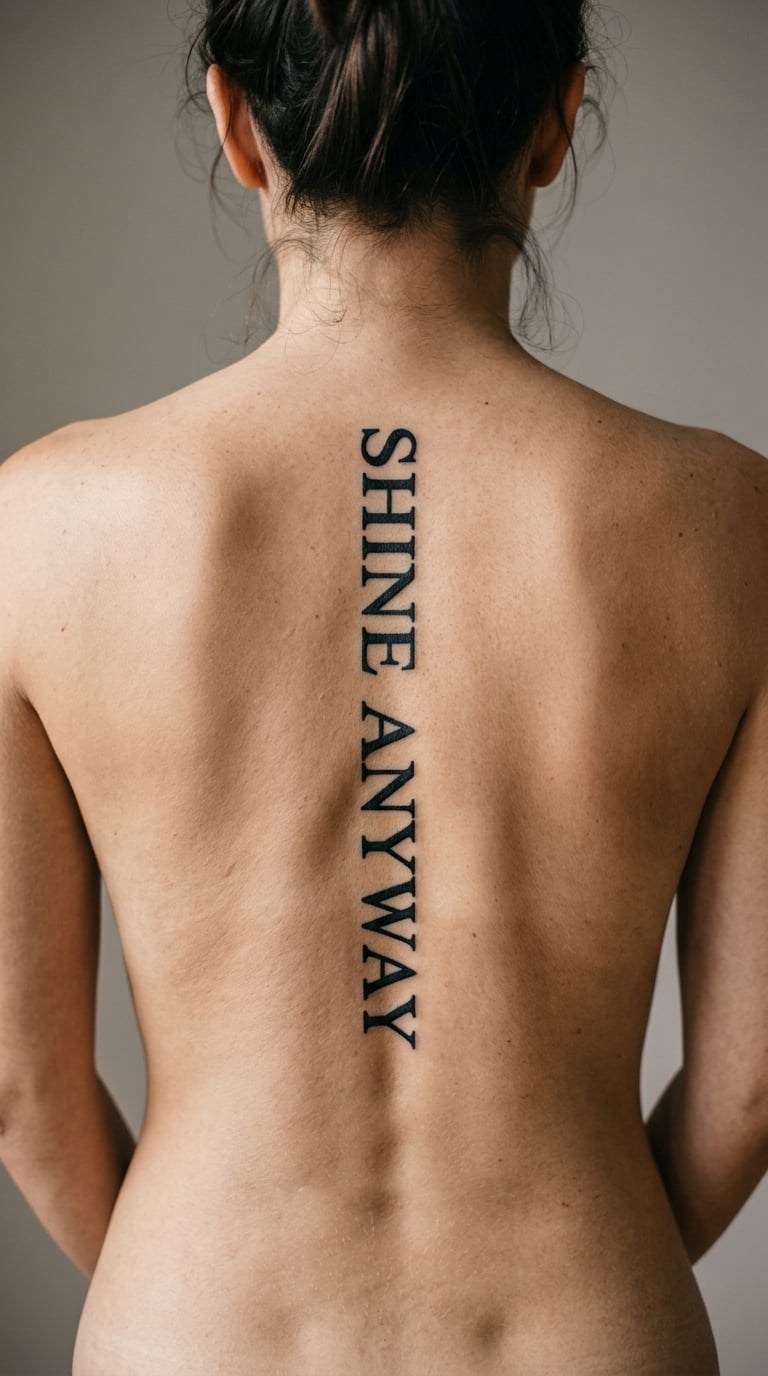 "Shine Anyway" in Strong Blackwork Lettering