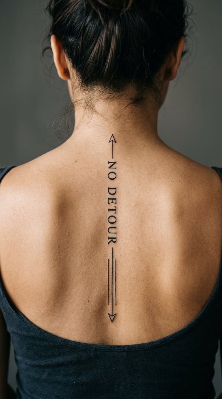 "No Detour" with Subtle Arrow Linework