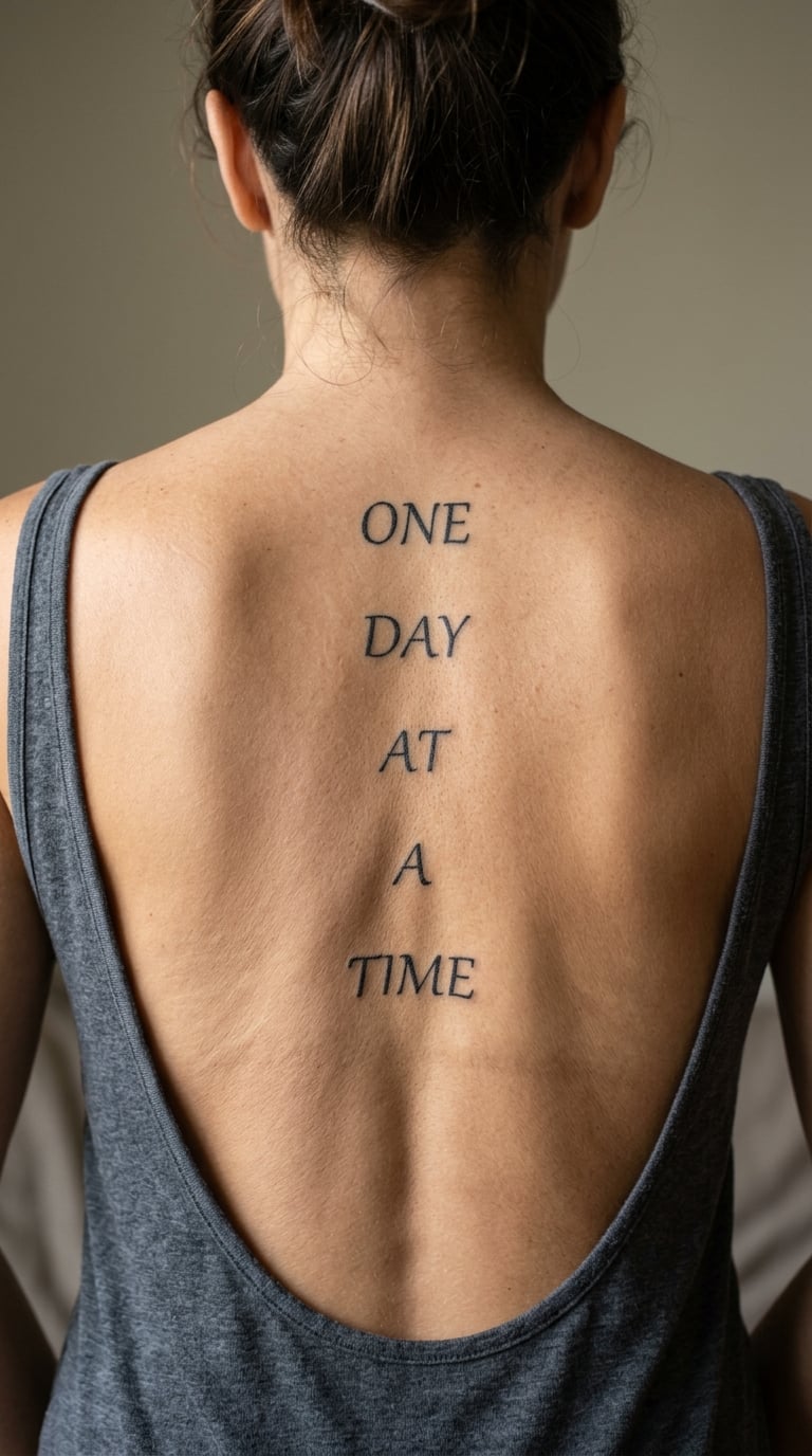 "One Day at a Time" Stacked in a Narrow Column
