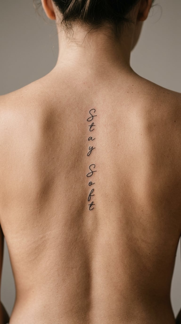 "Stay Soft" in Delicate Fine-Line Type